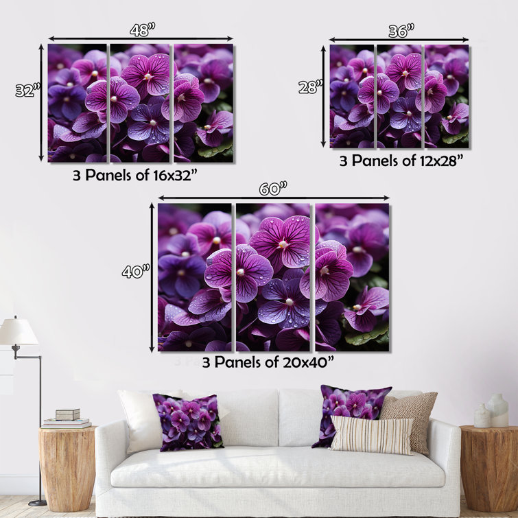 Latitude Run® Vibrant Violets Field Photo II Floral Metal Wall Art